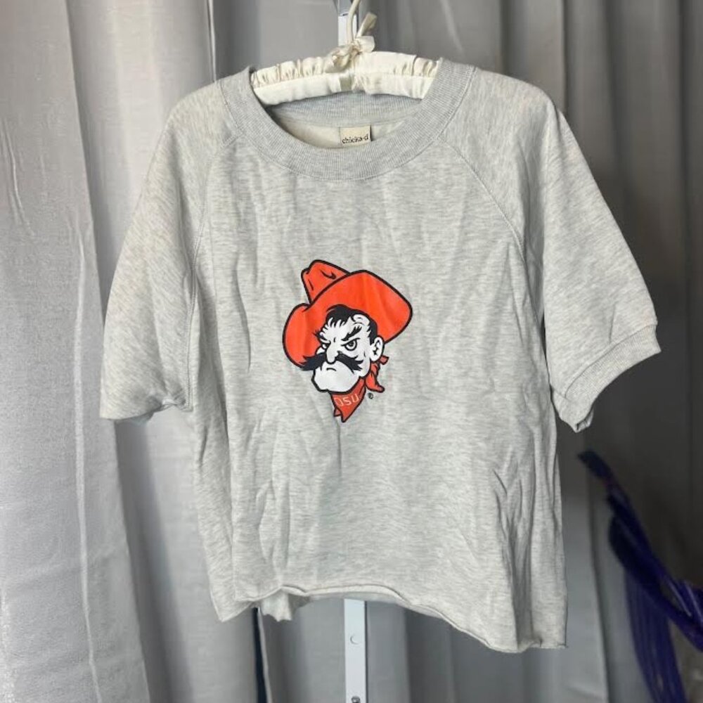 NWT chicka-d Bayside Crew Pullover OSU in Gray - Size XL